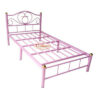 pink iron bed